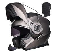 Flip Up Front Motorcycle Motorbike HelmetFull Face Integrated Motorbike Helmet ECE 2205 ApprovedWith anti-fog double visor, suitable for men and women 5,M55-56CM
