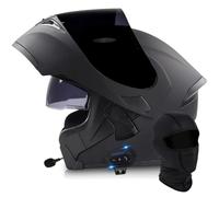 Flip Up Full Face Motorcycle Helmet, Bluetooth Modular Helmet Dual Visor Folding Full Face Helmet ECE Certified Men Women Scooter Helmet With Bluetooth Headset(H,XL=(61~62cm))