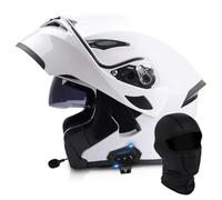 Flip Up Full Face Motorcycle Helmet, Bluetooth Modular Helmet Dual Visor Folding Full Face Helmet ECE Certified Men Women Scooter Helmet With Bluetooth Headset(E,XL=(61~62cm))
