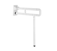 Flip Up Handicap Grab Bars, Wall Mounted Folding Toilet Safety Rails, Non Slip, Save Space for Elderly Disabled Senior Pregnant(White,60cm/24in)