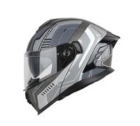 Flip-up helmet,Anti-fog dual visor crash racing motorcycle helmet Flip Front Motorcycle Helmet Reverse Flip-Up Motorcycle Helmet,Breathable Windproof for Adult Men and Women M,2XL(63-64cm)