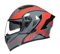 Flip-up helmet,Double Visor Flip Up Motorcycle Motorbike Helmet Flip Front Motorcycle Helmet,Reverse Flip-Up Motorcycle Helmet Impact-resistant Rainproof for Adult Men and Women O,2XL(63-64cm)