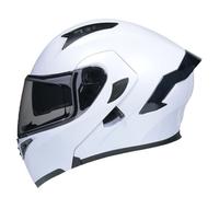 Flip-up helmet,Double Visor Flip Up Motorcycle Motorbike Helmet Flip Front Motorcycle Helmet,Reverse Flip-Up Motorcycle Helmet Impact-resistant Rainproof for Adult Men and Women F,2XL(63-64cm)