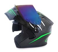 Flip-up helmet,Double Visor Flip Up Motorcycle Motorbike Helmet,Flip Front Motorcycle Helmet,Reverse Flip-Up Motorcycle Helmet Impact-resistant Rainproof for Adult Men and Women O,2XL(63-64cm)