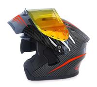 Flip-up helmet,Double Visor Flip Up Motorcycle Motorbike Helmet,Flip Front Motorcycle Helmet,Reverse Flip-Up Motorcycle Helmet Impact-resistant Rainproof for Adult Men and Women K,2XL(63-64cm)
