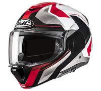 HJC F100 Bios Helmet, black-grey-red, size XL for Men