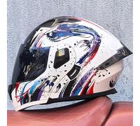 Flip-Up Helmet Motorcycle Helmet Full-Face Helmet ECE 22.06 Certified with Chin Guard Moped Helmet with Sun Visor Scooter Helmet Fashionable High-End Style for Men Women C,xxl 61-62cm