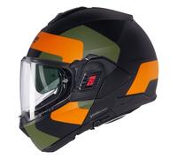 Flip-Up Helmet Nolan N120-1 OMOCROMO 345 Nero / Arancione / Verde militare