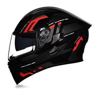 Flip-Up Helmet with Sun Visor Motorcycle Helmet Foldable ECE 22.06 Prepared Motorcycle Helmet Full-Face Helmet Suitable for All Seasons Men Women Various Styles 7,M 54-55CM