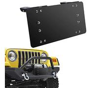 Flip Up License Plate Mount Winch Roller Fairlead Mounting Bracket 8 3/4 Inch Holder Black Stainless Steel