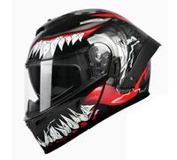 Flip-Up Modular Motorcycle ECE22.06 Certified Integrated Flip Up Front Motorcycle Helmet with Convertible Dual Visor Motorbike Crash Helmet for Men and Women C,XXL=(63-64CM)