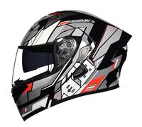 Flip-Up Motorbike Hel-Met Modular Motorbike Hel-Mets DOT Approved Motorcycle Hel-Met with Double Visors Anti-Fog Noise Reduction Crash Racing Hel-Met Men Women D1,XL/61~62cm