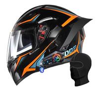 Flip-Up Motorbike Helmet ECE Approved, Modular Helmets Touring with Double Visor, Dual Speakers Bluetooth, Modular Motorcycle Helmet Full Face, Urban Highway Comfort (A, XL 61~62CM)