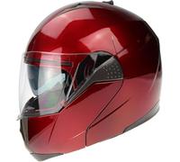 Flip Up Motorcycle Helmet - 3GO E335 Motorbike Adventure Riding ECE ACU Gold Approved Touring Flip Front Helmets with Dual Visor Vented Noise Reducing Lining - Burgundy - S