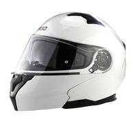 3GO Flip Up Motorcycle Helmet E335 Motorbike Adventure Riding ECE ACU Gold Approved Touring Flip Front Helmets with Dual Visor Vented Noise Reducing Lining - White - S