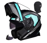 Flip-up motorcycle helmet Modular motorcycle helmet ECE certified full face helmet, double anti-fog visor, ABS anti-collision shell, unisex 1,2XL61-62CM