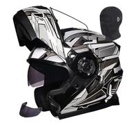 Flip-up motorcycle helmet Modular motorcycle helmet ECE certified full face helmet, double anti-fog visor, ABS anti-collision shell, unisex 7,2XL61-62CM