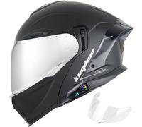 Flip Up Motorcycle Helmet with Bluetooth - ECE 22.06 Approved Modular Double Visor Motorbike Helmets - Microphone Dual Speaker with Dual Visor Sun Shield for Adults Men and Women 9,L/(59~60cm)