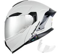 Flip Up Motorcycle Helmet with Bluetooth - ECE 22.06 Approved Modular Double Visor Motorbike Helmets - Microphone Dual Speaker with Dual Visor Sun Shield for Adults Men and Women 11,M/(57~58cm)