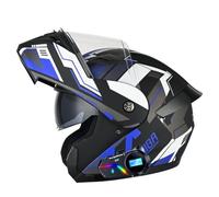 Flip up Motorcycle Helmet with Bluetooth - Modular Double Visor Motorbike Helmets - Microphone Dual Speaker for Hands & Noise Free Automatic Answering DOTECE Approved A1,L=59~60cm