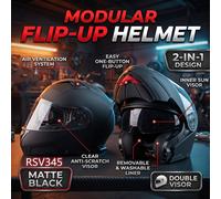 ViPER RSV345 Motorbike Flip Up Front Modular Helmet NEW Motorcycle Scooter Crash Sports Racing Touring ACU ECE Approved DVS Helmet