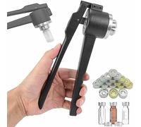 Flip Vial Crimper, Manual Bottle Cap Crimper for Flip Off Caps Aluminum/Plastic 13/15/20mm 20-30 Bottles/min(A,15mm)