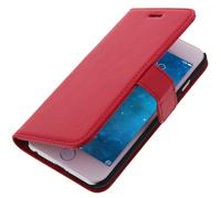 Flip wallet case, slim cover for iPhone 6/ 6S, silicone shell - Red