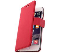 Flip wallet case, slim cover for iPhone 6 Plus/ 6S Plus, silicone shell - Red