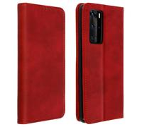 Flip wallet case, slim cover Huawei P40 Pro, silicone shell - Red