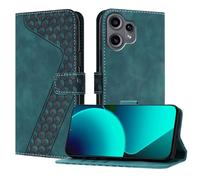 Flip wallet phone case for Nothing CMF Phone 2 Pro, soft touch, flip kickstand, shockproof and drop-proof, 3D diamond shape Green