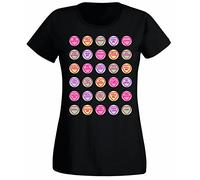 Flip Womens Love Hearts Cute Candy Sweets T-Shirt Black UK 12-14 (XL)