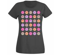 Flip Womens Love Hearts Cute Candy Sweets T-Shirt Charcoal Grey UK 10-12 (L)