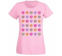 Flip Womens Love Hearts Cute Candy Sweets T-Shirt Pink UK 10-12 (L)