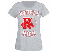 Flip Womens Rydell High School Logo Grease Costume T-Shirt Heather Grey UK 16-18 (Plus Size XL)