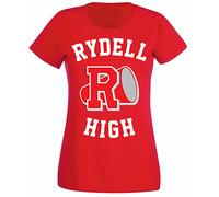 Flip Womens Rydell High School Logo Grease Costume T-Shirt Red UK 10-12 (L)