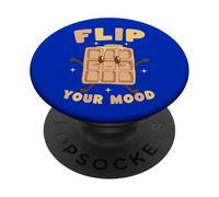 Flip Your Mood Cute Waffle Pun Funny Saying PopSockets Adhesive PopGrip