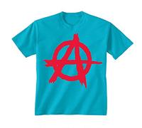 Flip Youth Kids Childrens Anarchy Symbol Punk T-Shirt Sapphire Blue 5-6 Years (S)