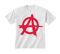 Flip Youth Kids Childrens Anarchy Symbol Punk T-Shirt White 5-6 Years (S)