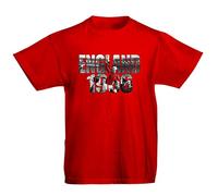 Flip Youth Kids Childrens England 1966 World Cup Bobby Moore Photo Football T-Shirt Red 12-13 Years (XL)