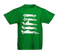 Flip Youth Kids Childrens Evolution of The Formula F Car 1 One T-Shirt Green 12-13 Years (XL)