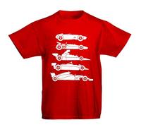 Flip Youth Kids Childrens Evolution of The Formula F Car 1 One T-Shirt Red 7-8 Years (M)