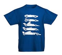 Flip Youth Kids Childrens Evolution of The Formula F Car 1 One T-Shirt Royal Blue 5-6 Years (S)