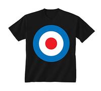 Flip Youth Kids Childrens Mod Target Retro Mods T-Shirt Black 7-8 Years (M)