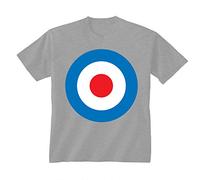 Flip Youth Kids Childrens Mod Target Retro Mods T-Shirt Heather Grey 9-11 Years (L)