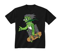 Flip Youth Kids Childrens Zombie Green Monster Skater Skateboard T-Shirt Black 9-11 Years (L)