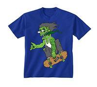 Flip Youth Kids Childrens Zombie Green Monster Skater Skateboard T-Shirt Royal Blue 9-11 Years (L)