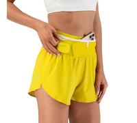 FlipBelt High Waisted Quick-Dry Air Running Shorts Workout Sport Layer Active Shorts with Pockets and Built in Running Belt, Moss Green, XS Short