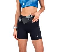 FlipBelt Women’s Air Compression Shorts - Lightweight, Moisture-Wicking with Built-in Phone Pocket - USA Small Business, 6 Inch - Ouray Black, M Short