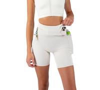 FlipBelt Women’s Compression Shorts - Built-in Running Belt - 3,5,7 Inseam - Running Shorts with Pockets - USA Small Business, 7 Inch - Dune, M