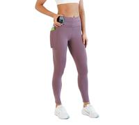 FlipBelt Women's Mid-Weight Leggings Workout with Pockets, Lilac, XL